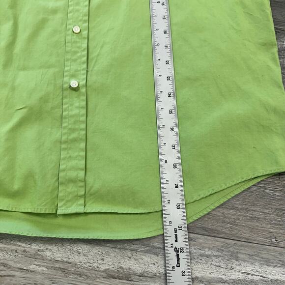 Ralph Lauren Black Label Neon Green Mens 17 Long Sleeve Button Down Dress Shirt - Picture 9 of 11